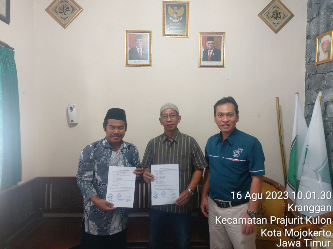 MOU PENYERAHAN INFAQ MASJID MANARUL FIKRI DENGAN SEKOLAH MI MIPABA KOTA MOJOKERTO